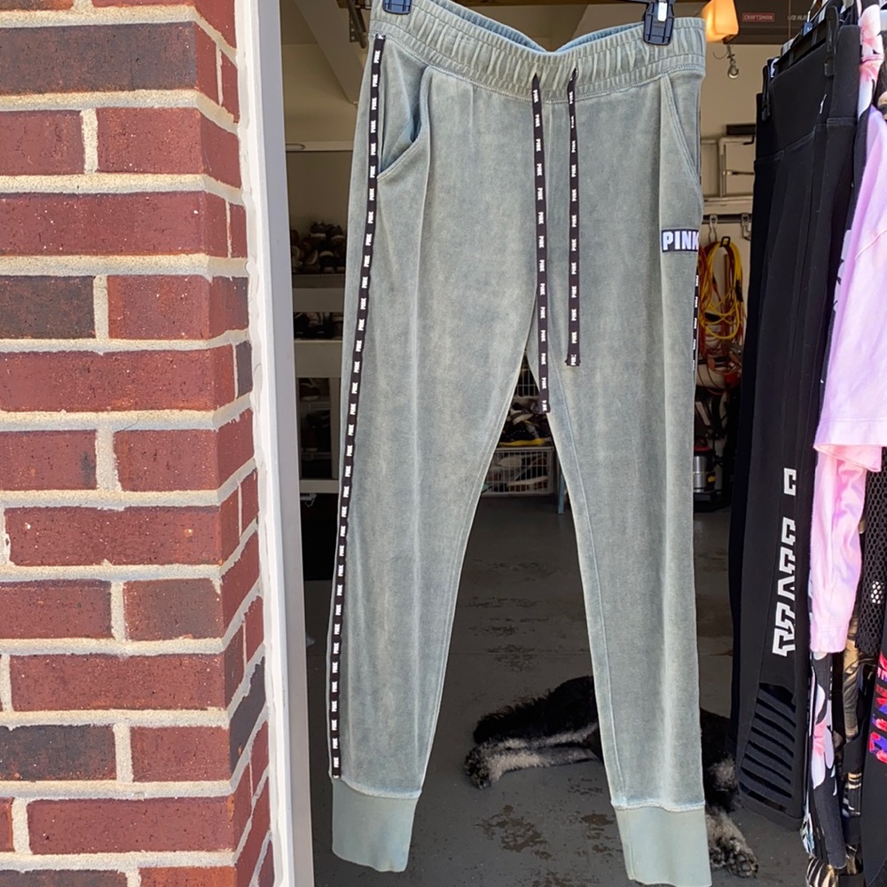 Pink velour joggers